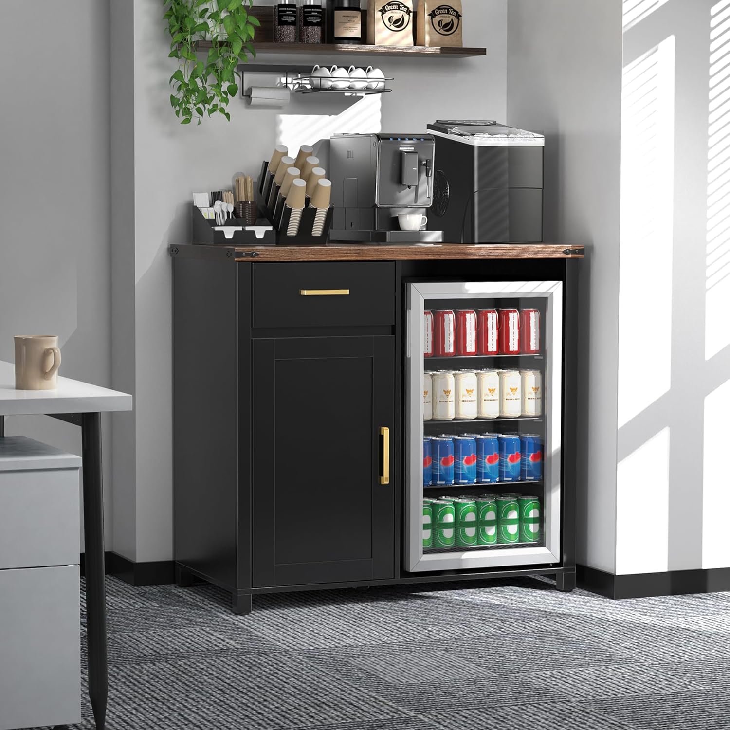 Coffee Bar Cabinet with Mini F – Home Bar And Fridge Bewertung und Preis