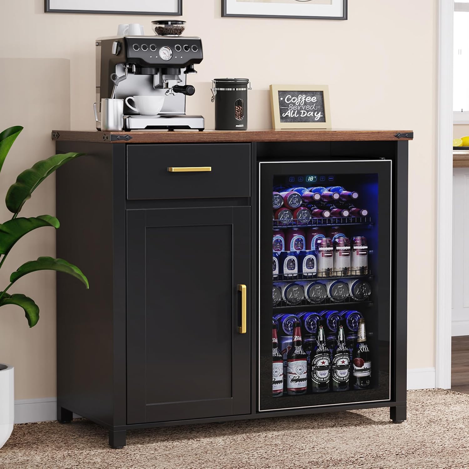 Coffee Bar Cabinet with Mini F – Home Bar And Fridge Bewertung und Preis