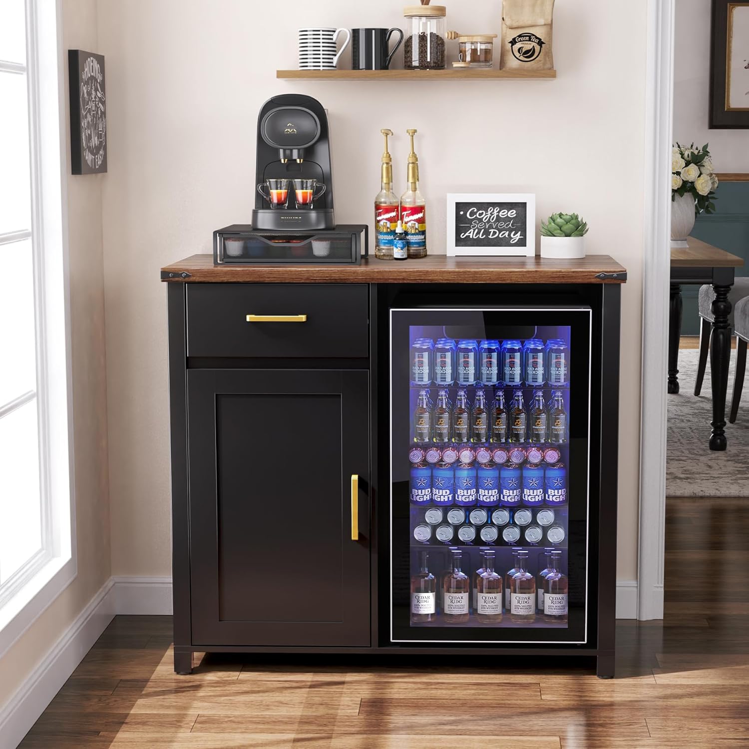 Coffee Bar Cabinet with Mini F – Home Bar And Fridge Bewertung und Preis