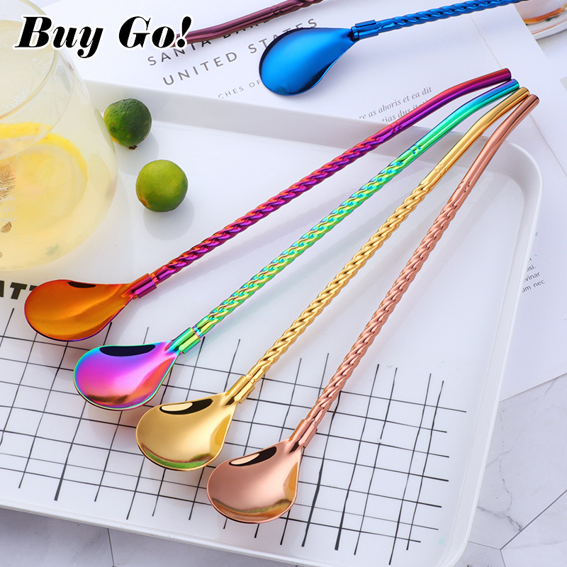 1PC Long Big Twisted Straw Spo – Bar Spoon Twisted Bewertung und Preis