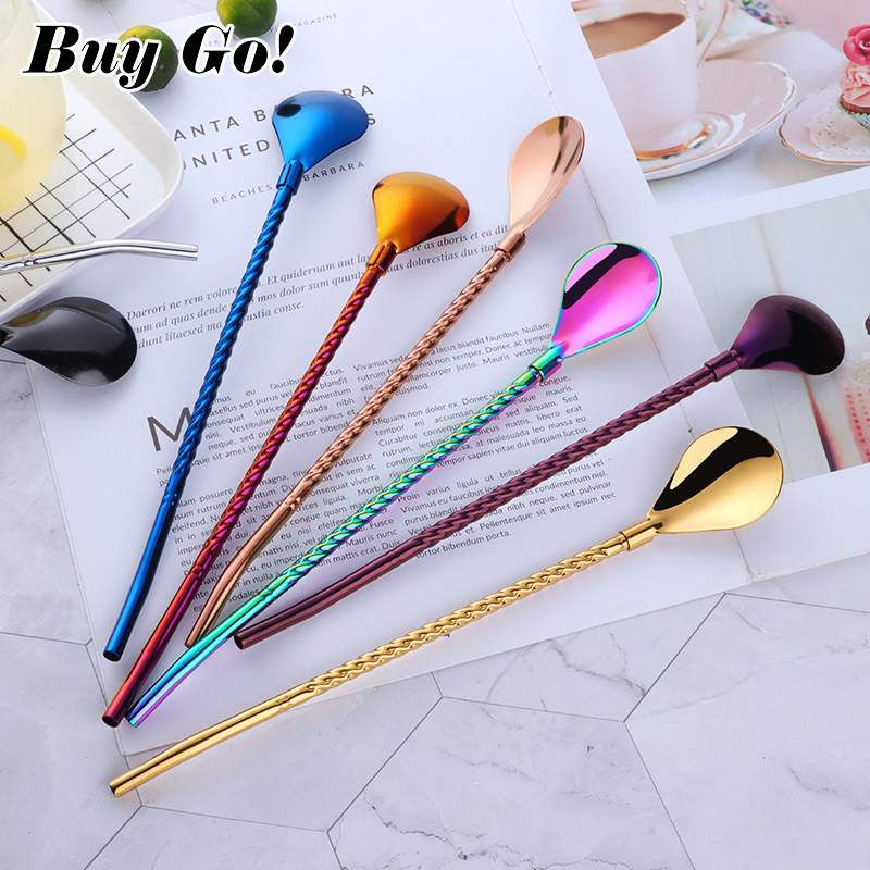 1PC Long Big Twisted Straw Spo – Bar Spoon Twisted Bewertung und Preis