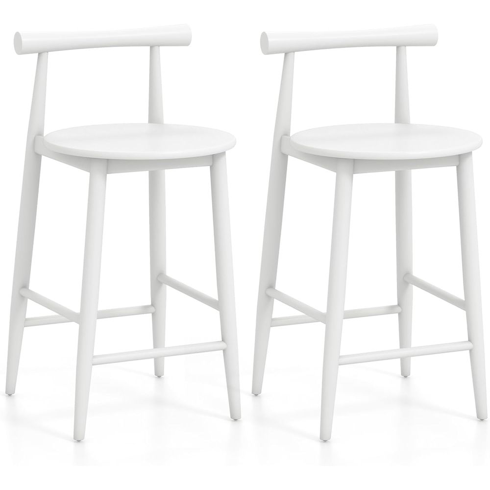 Set of 2 White Wooden Bar Chai – Home Bar And Counter Bewertung und Preis