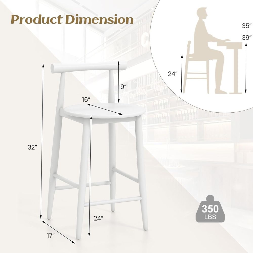 Set of 2 White Wooden Bar Chai – Home Bar And Counter Bewertung und Preis