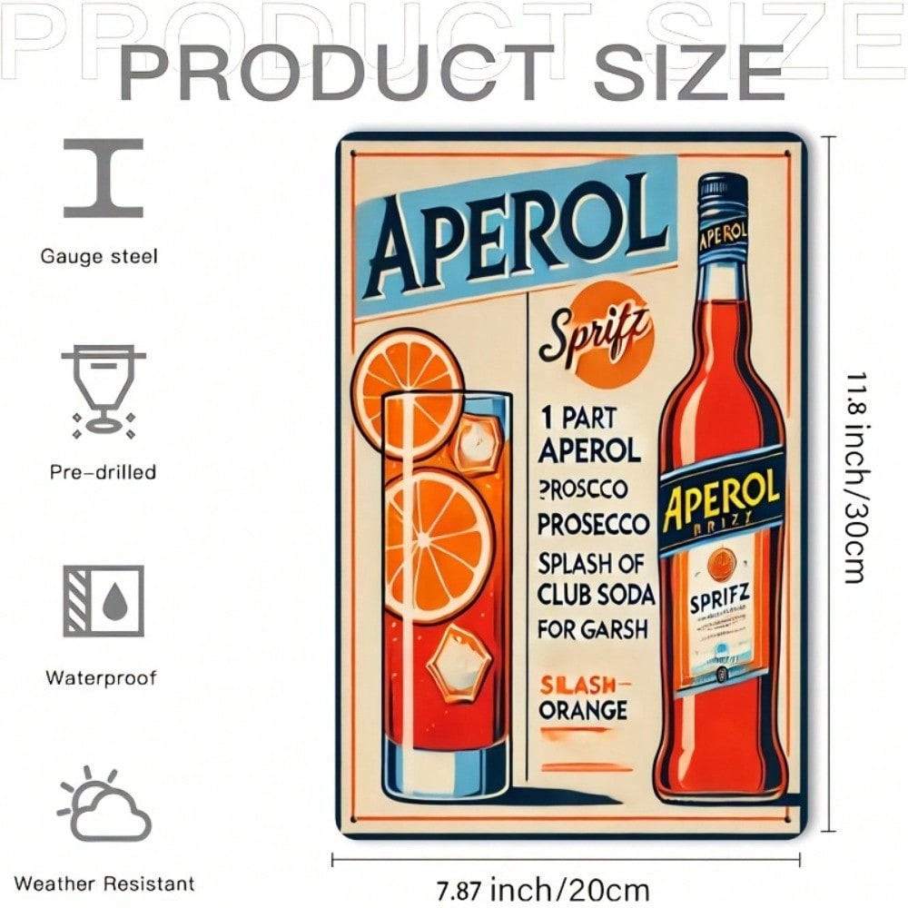 Vintage Aperol Spritz Metal Si – Home Bar And Kitchen Bewertung und Preis