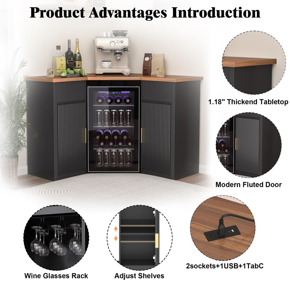 Corner Bar Cabinet with Fridge – Home Bar And Fridge Bewertung und Preis