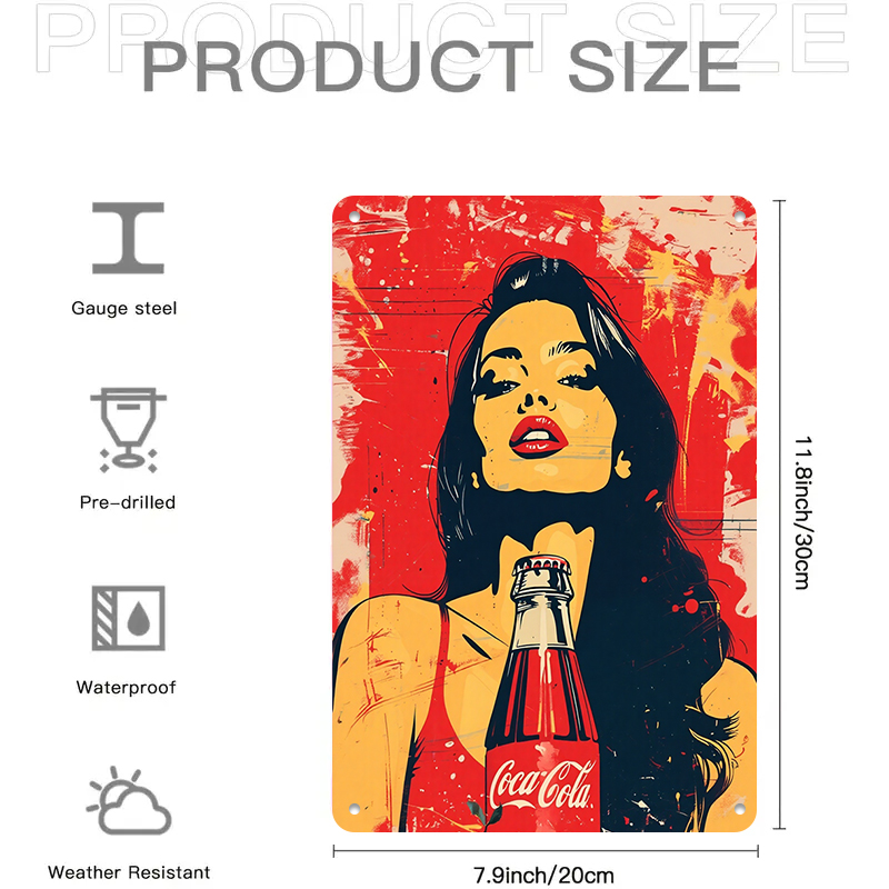 1PC 2D flat vintage Coca Cola  – Home Bar And Coffee Bewertung und Preis