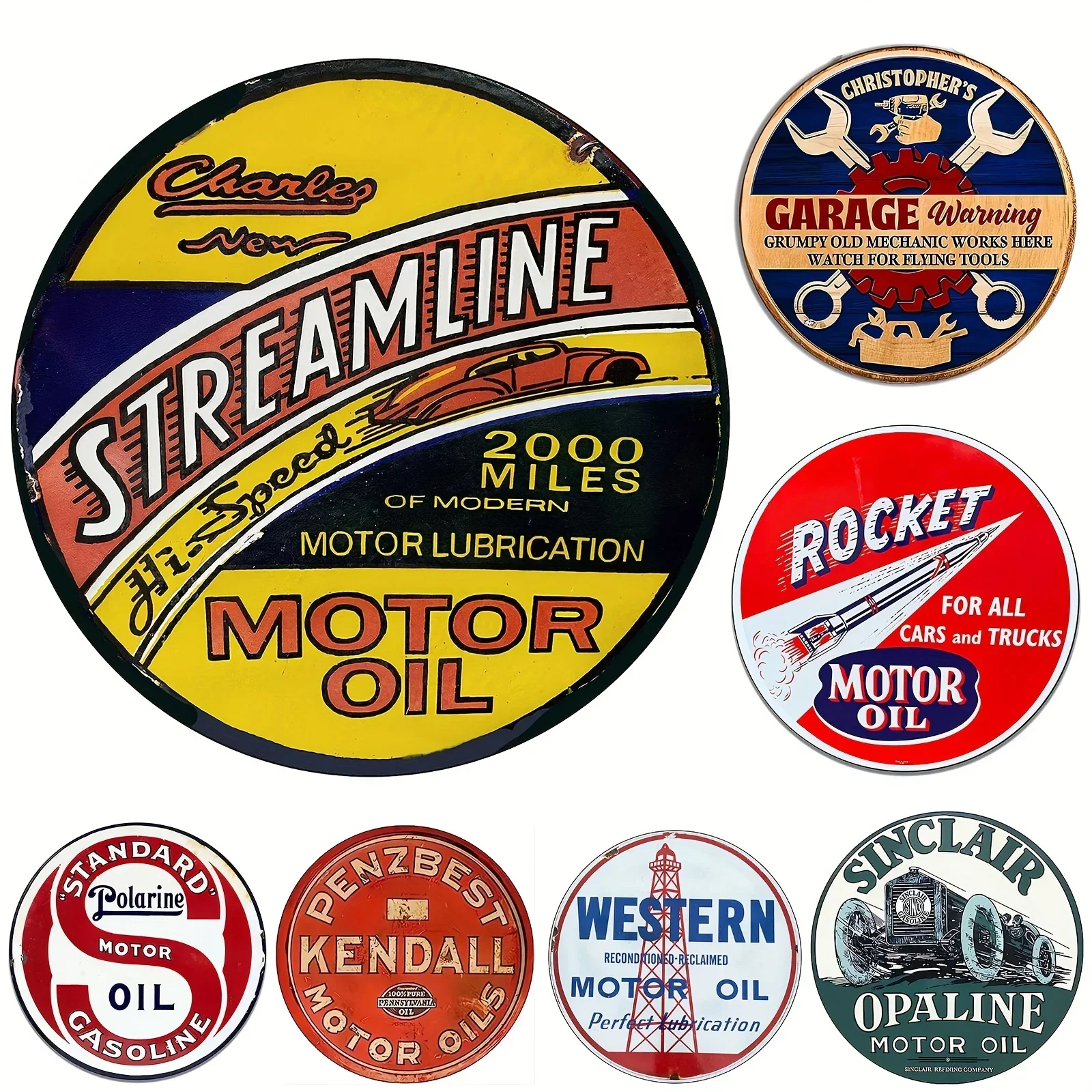 Vintage Motor Oil Sign Round M – Home Bar And Restaurant Bewertung und Preis