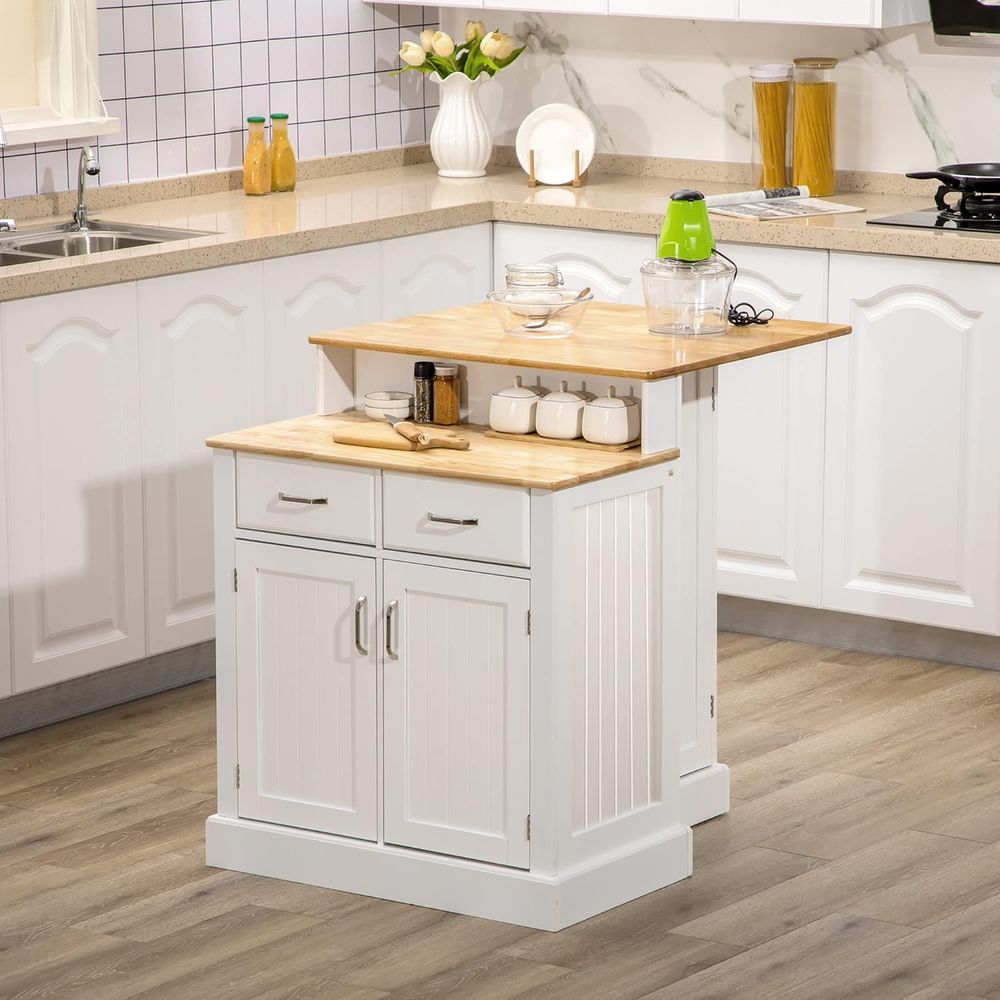 White Kitchen Island with Stor – Home Bar And Cabinet Bewertung und Preis