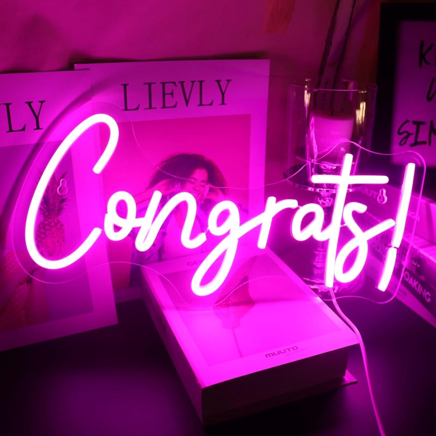 Congrats Neon Sign LED Word Li – Home Bar Word Bewertung und Preis
