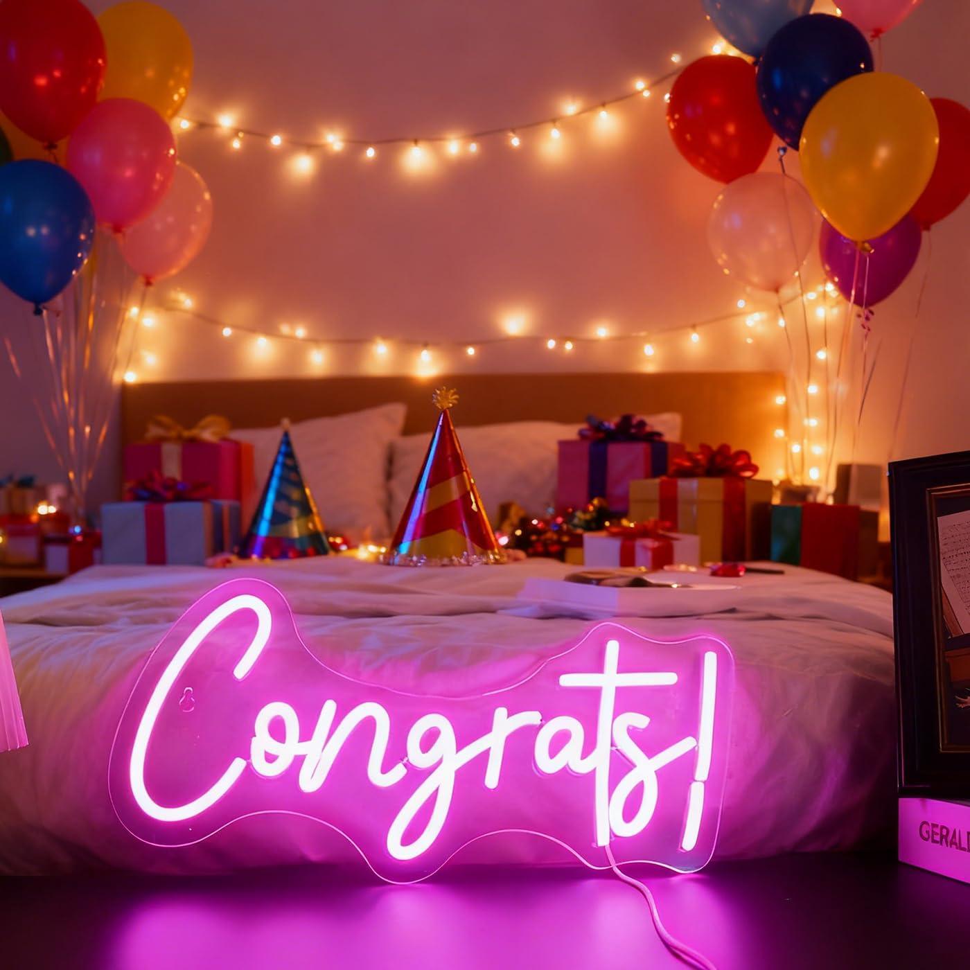 Congrats Neon Sign LED Word Li – Home Bar Word Bewertung und Preis