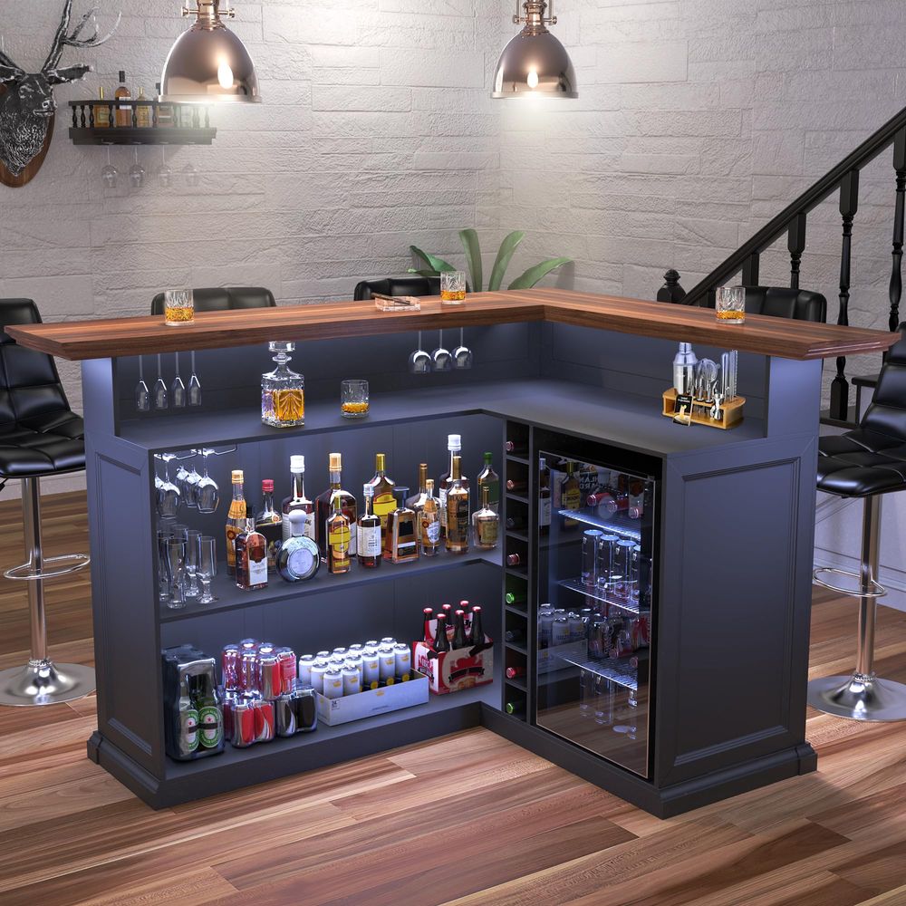 L Shaped Home Bar Cabinet with – Home Bar And Fridge Bewertung und Preis
