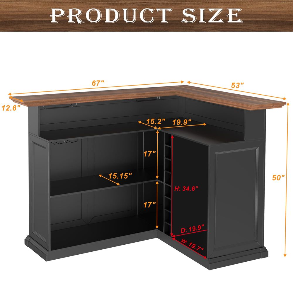 L Shaped Home Bar Cabinet with – Home Bar And Fridge Bewertung und Preis