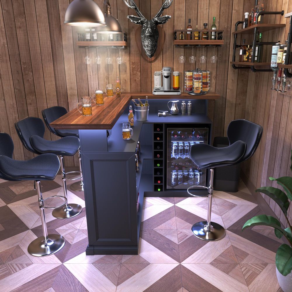 L Shaped Home Bar Cabinet with – Home Bar And Fridge Bewertung und Preis