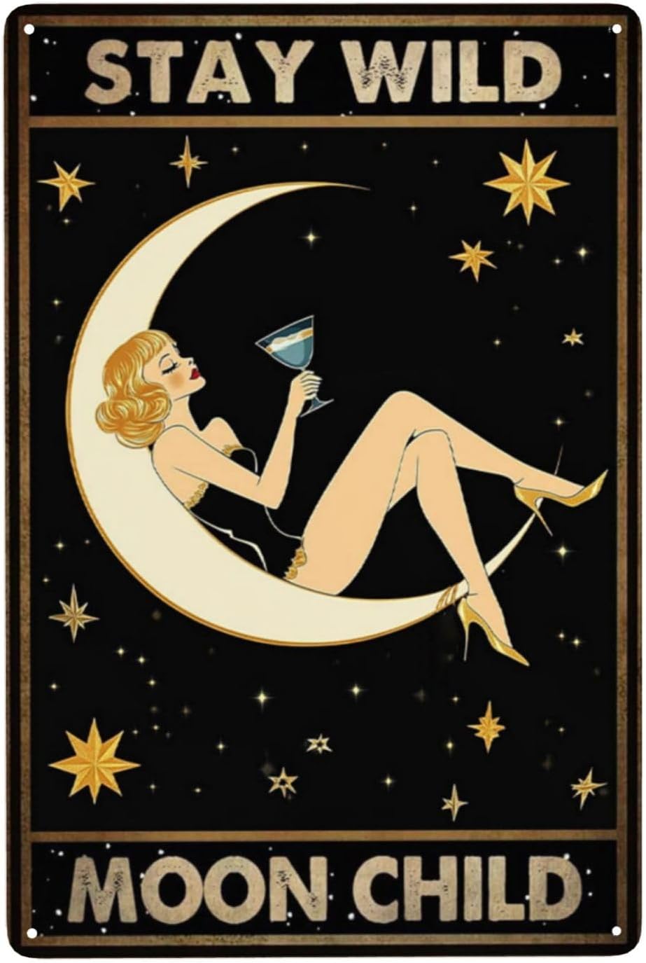 Stay Wild Moon Child Tin Sign  – Home Bar Lounge Bewertung und Preis