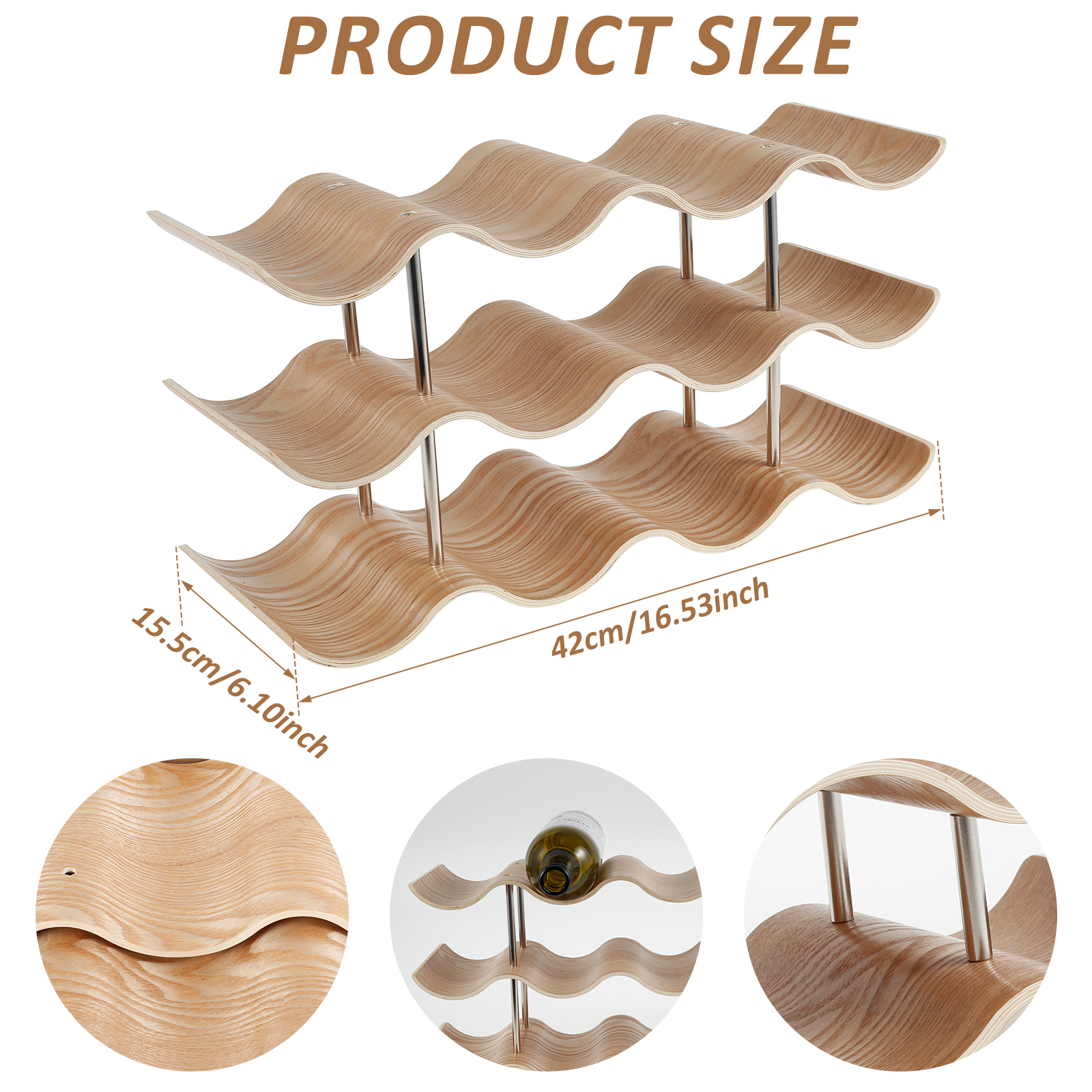 2/3-Tier Wooden Wine Rack Wavy – Home Bar And Cabinet Bewertung und Preis