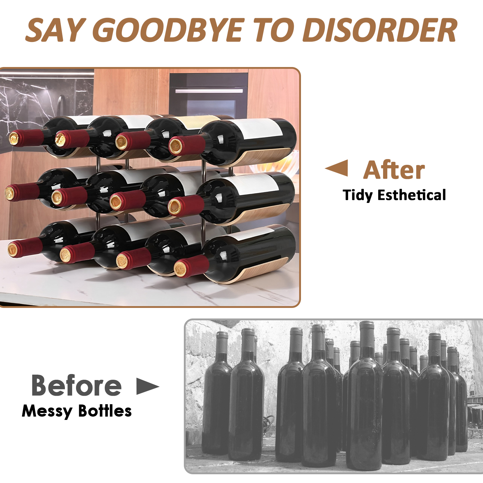 2/3-Tier Wooden Wine Rack Wavy – Home Bar And Cabinet Bewertung und Preis