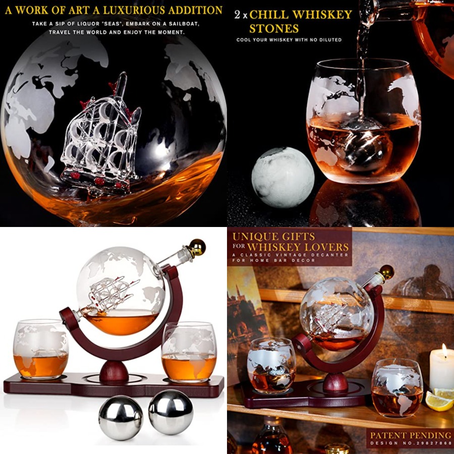 Gifts for Men Dad Fathers Day, – Decanter Globe Set Bewertung und Preis