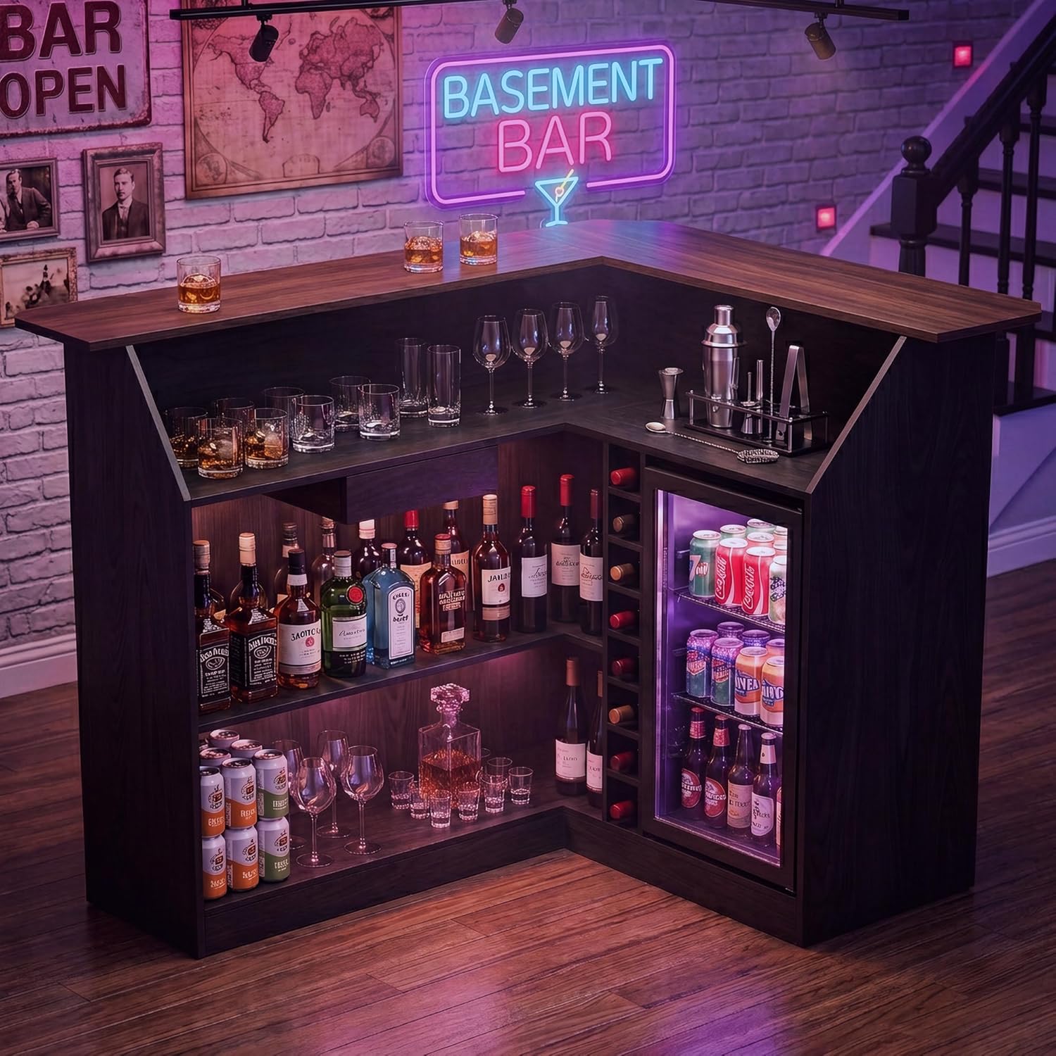 L Shaped Home Bar Unit With Fr – Home Bar And Fridge Bewertung und Preis