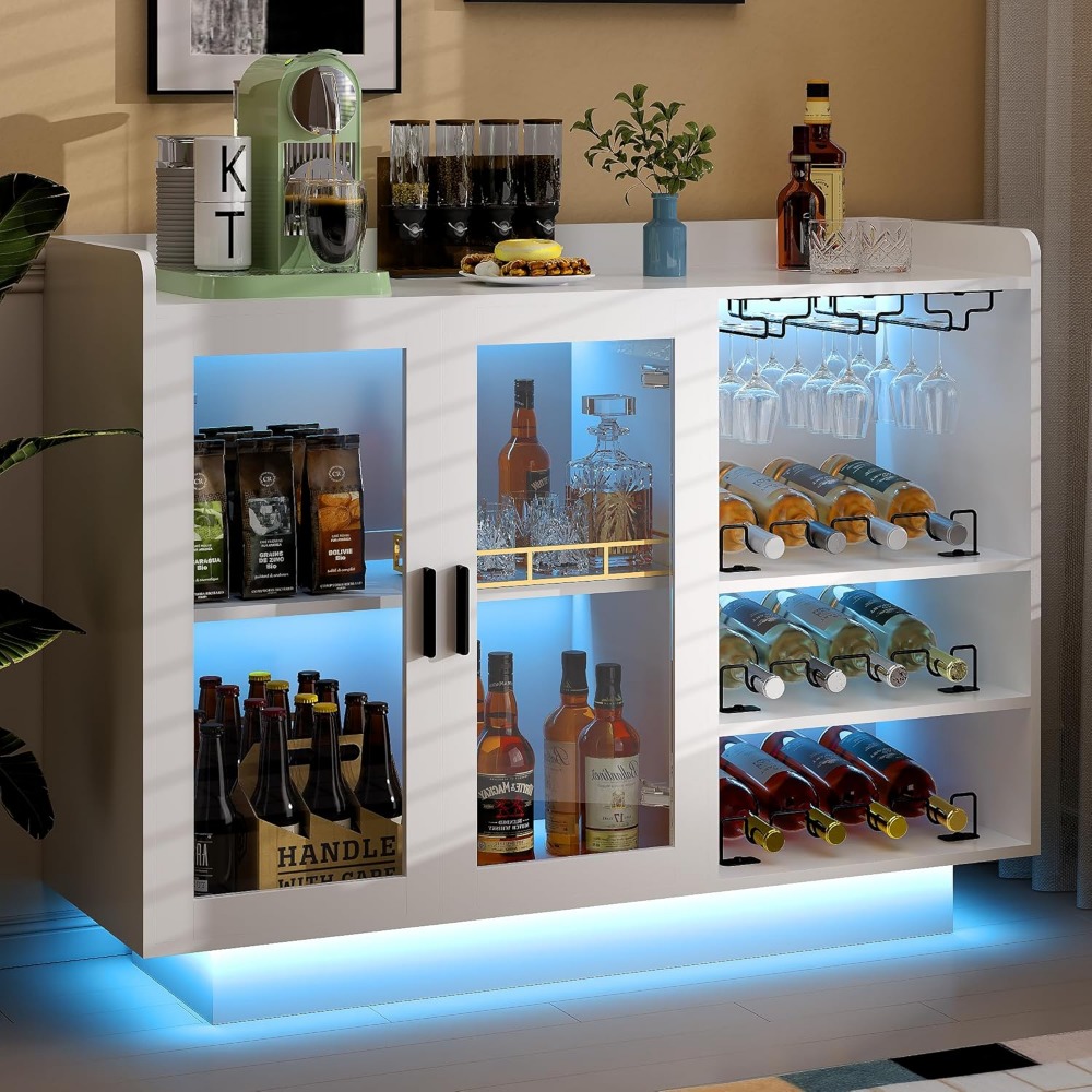 Wine Bar Cabinet with LED Ligh – Home Bar And Cabinet Bewertung und Preis