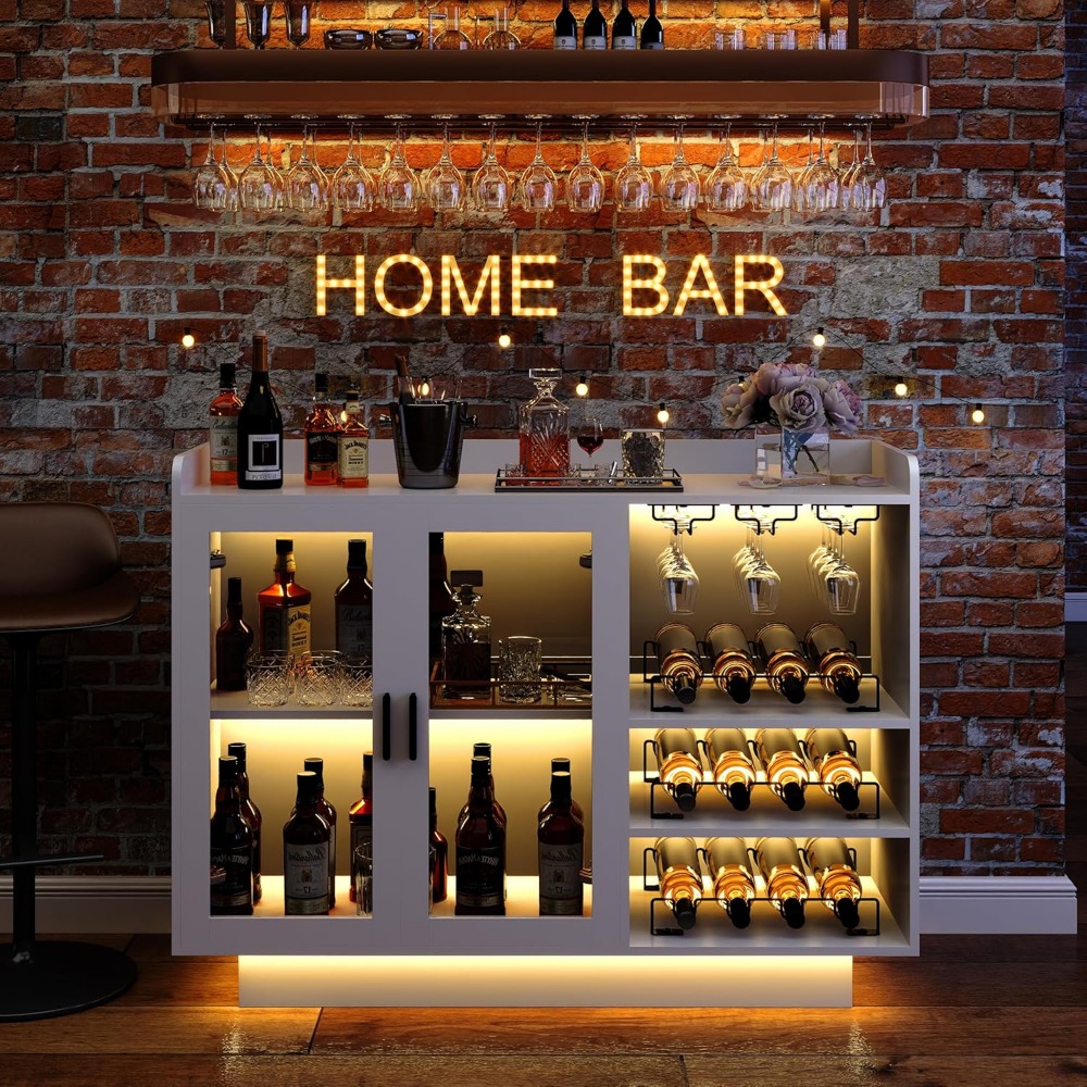 Wine Bar Cabinet with LED Ligh – Home Bar And Cabinet Bewertung und Preis
