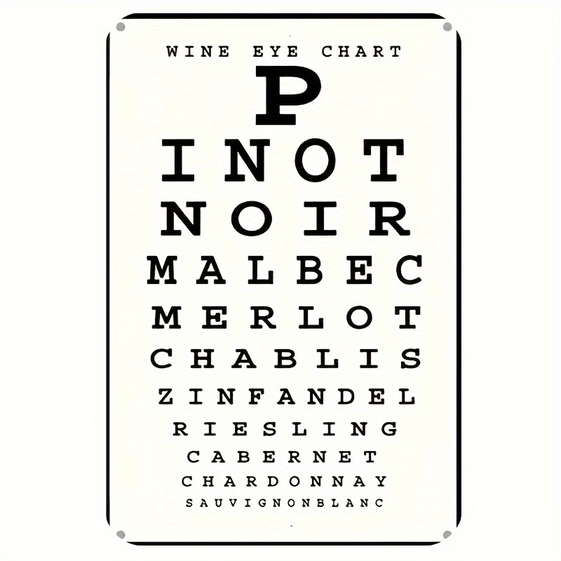Vintage Wine Eye Chart Metal S – Home Bar And Kitchen Bewertung und Preis