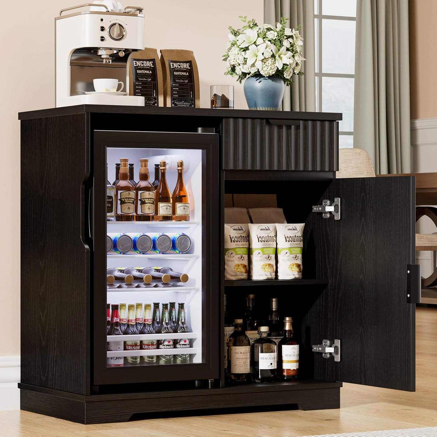 Fluted Coffee Bar Cabinet with – Home Bar And Cabinet Bewertung und Preis