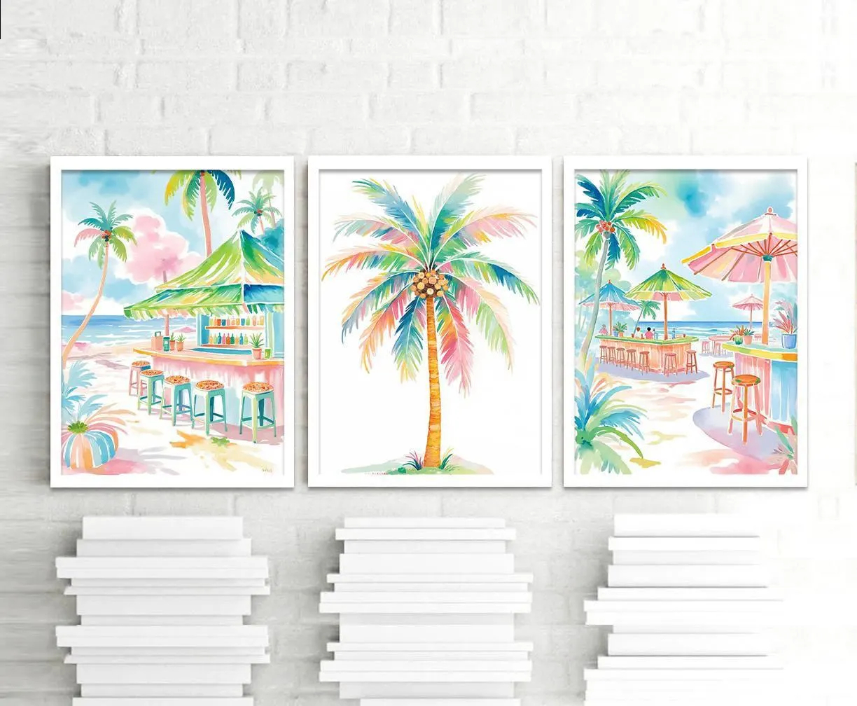 Boho Tropical Watercolor Wall  – Home Bar Set Bewertung und Preis