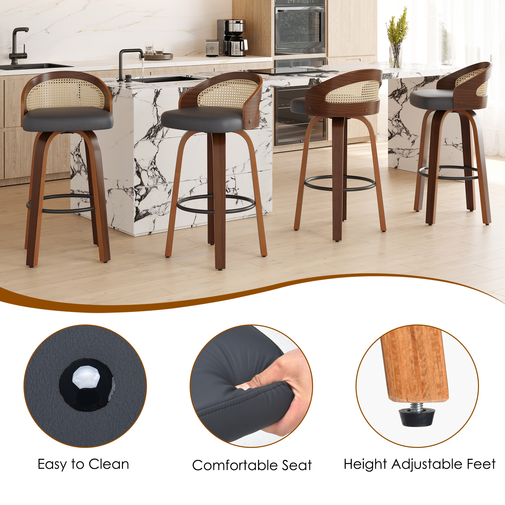 Set of 2 Swivel Bar Stools, Mo – Home Bar Lounge Bewertung und Preis