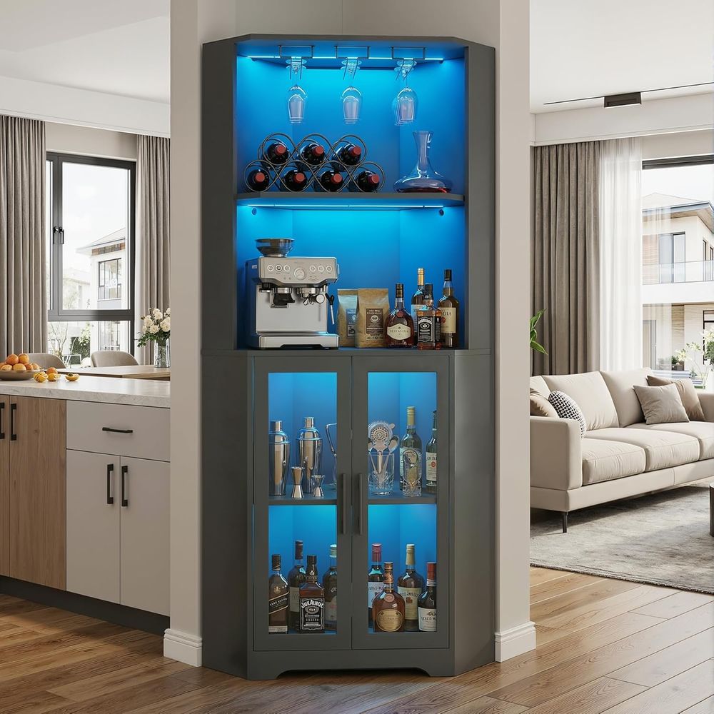 65 Tall LED-Illuminated Bar Ca – Home Bar And Cabinet Bewertung und Preis