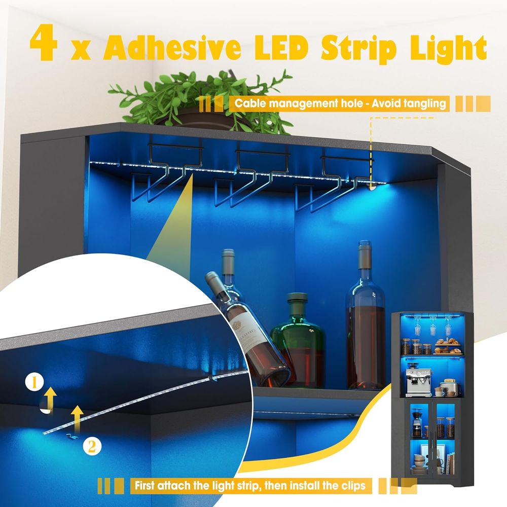65 Tall LED-Illuminated Bar Ca – Home Bar And Cabinet Bewertung und Preis