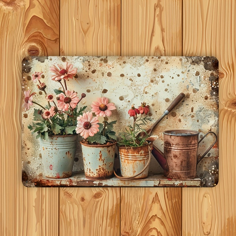 Vintage Floral Metal Tin Sign  – Home Bar And Restaurant Bewertung und Preis