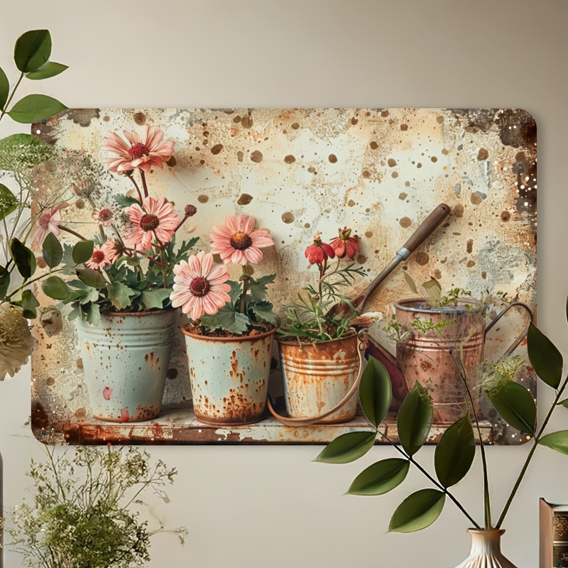 Vintage Floral Metal Tin Sign  – Home Bar And Restaurant Bewertung und Preis