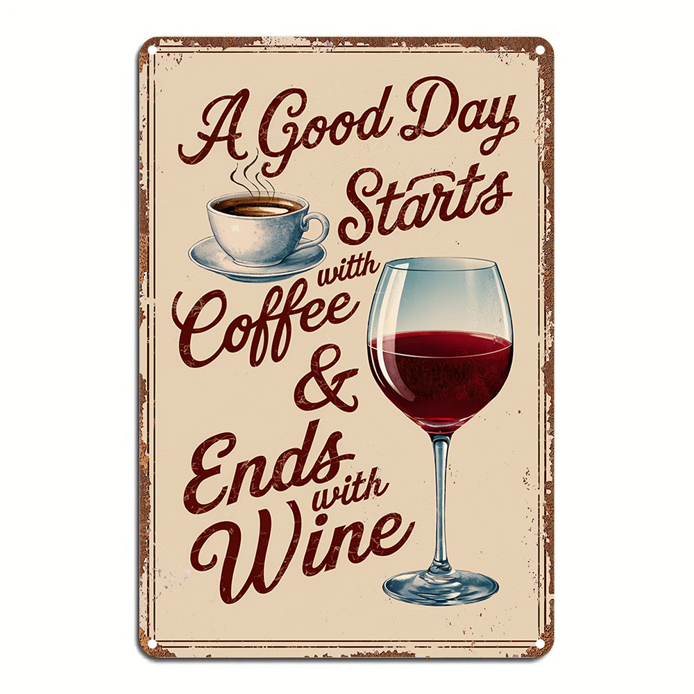 Vintage Iron Wall Sign A Good  – Home Bar And Coffee Bewertung und Preis