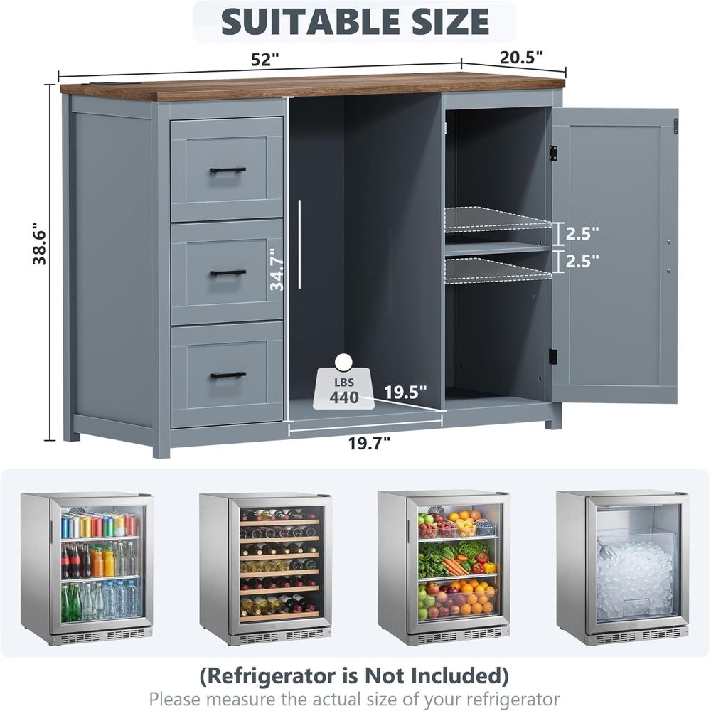 52-Inch Coffee Bar Cabinet wit – Home Bar And Fridge Bewertung und Preis