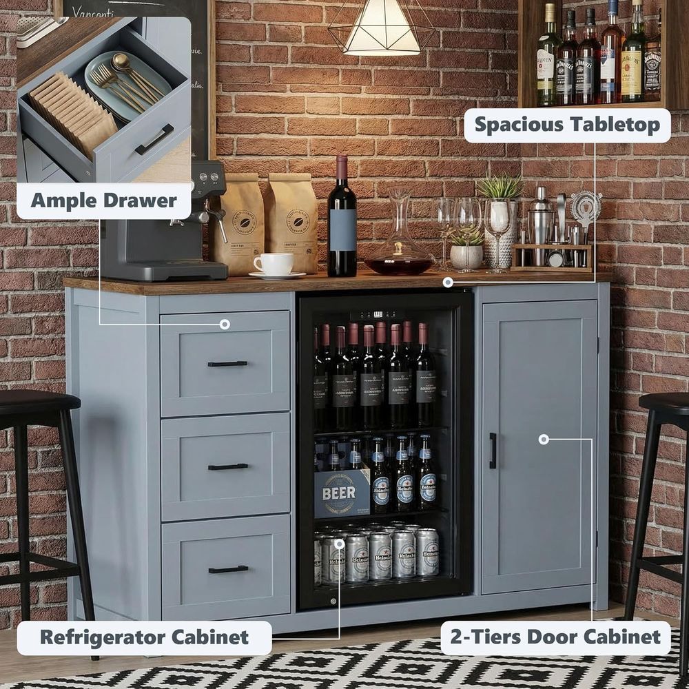 52-Inch Coffee Bar Cabinet wit – Home Bar And Fridge Bewertung und Preis