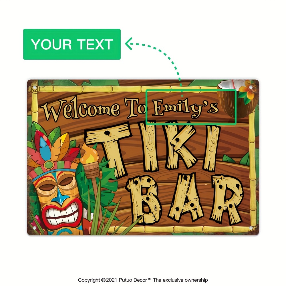 Custom  Decor Tiki Bar Sign, P – Home Bar And Kitchen Bewertung und Preis