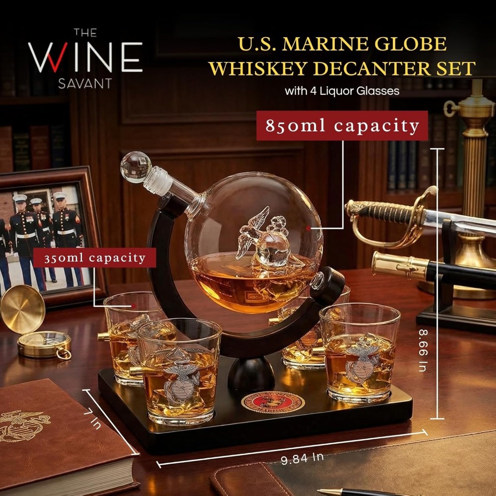 USMC Marine Globe Whiskey Deca – Decanter Globe Set Bewertung und Preis