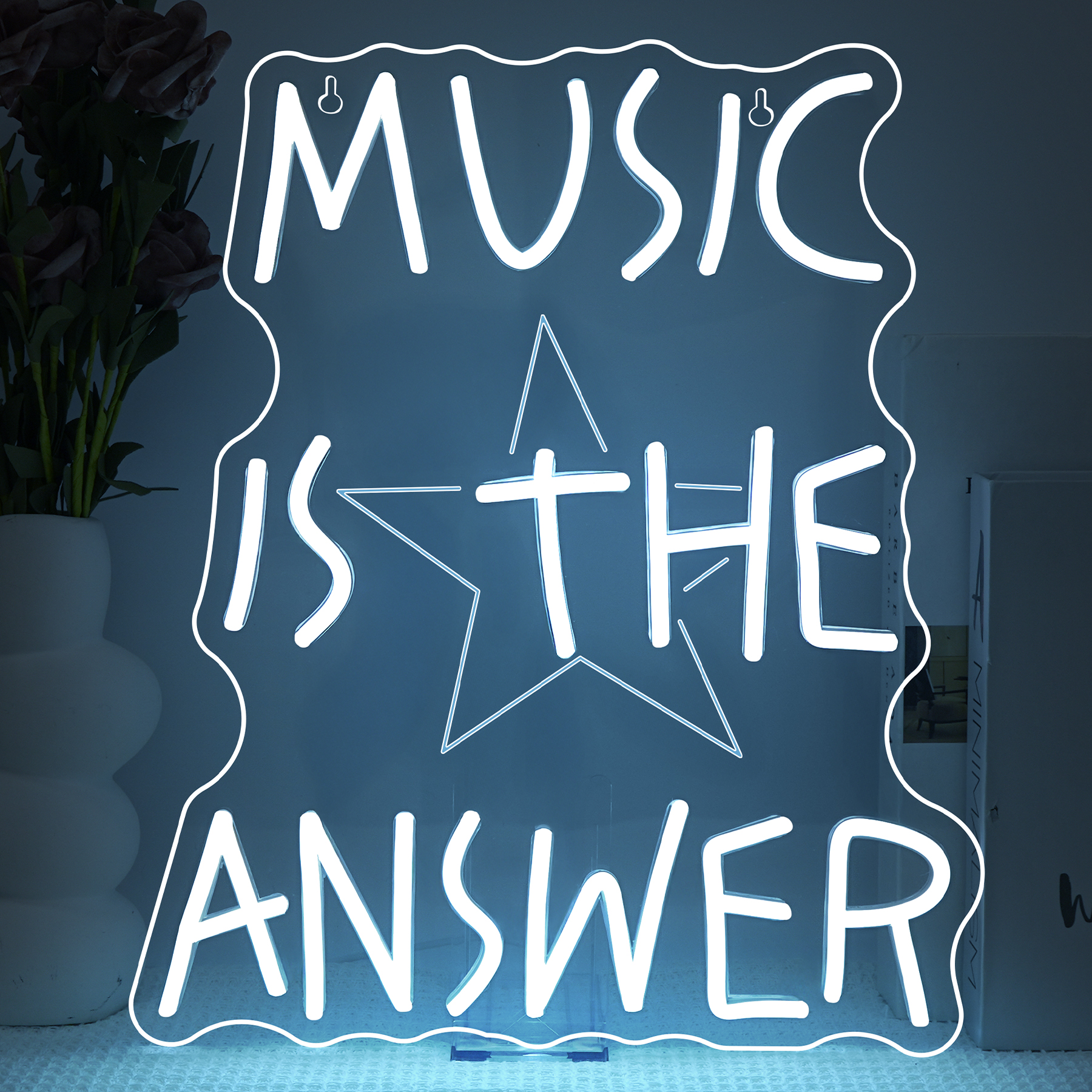 Music Is The Answer Neon Sign  – Home Bar Word Bewertung und Preis
