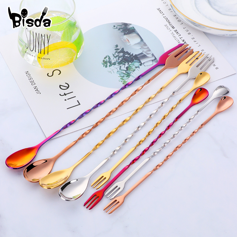Cocktail Bar Spoons with Fork, – Bar Spoon Twisted Bewertung und Preis