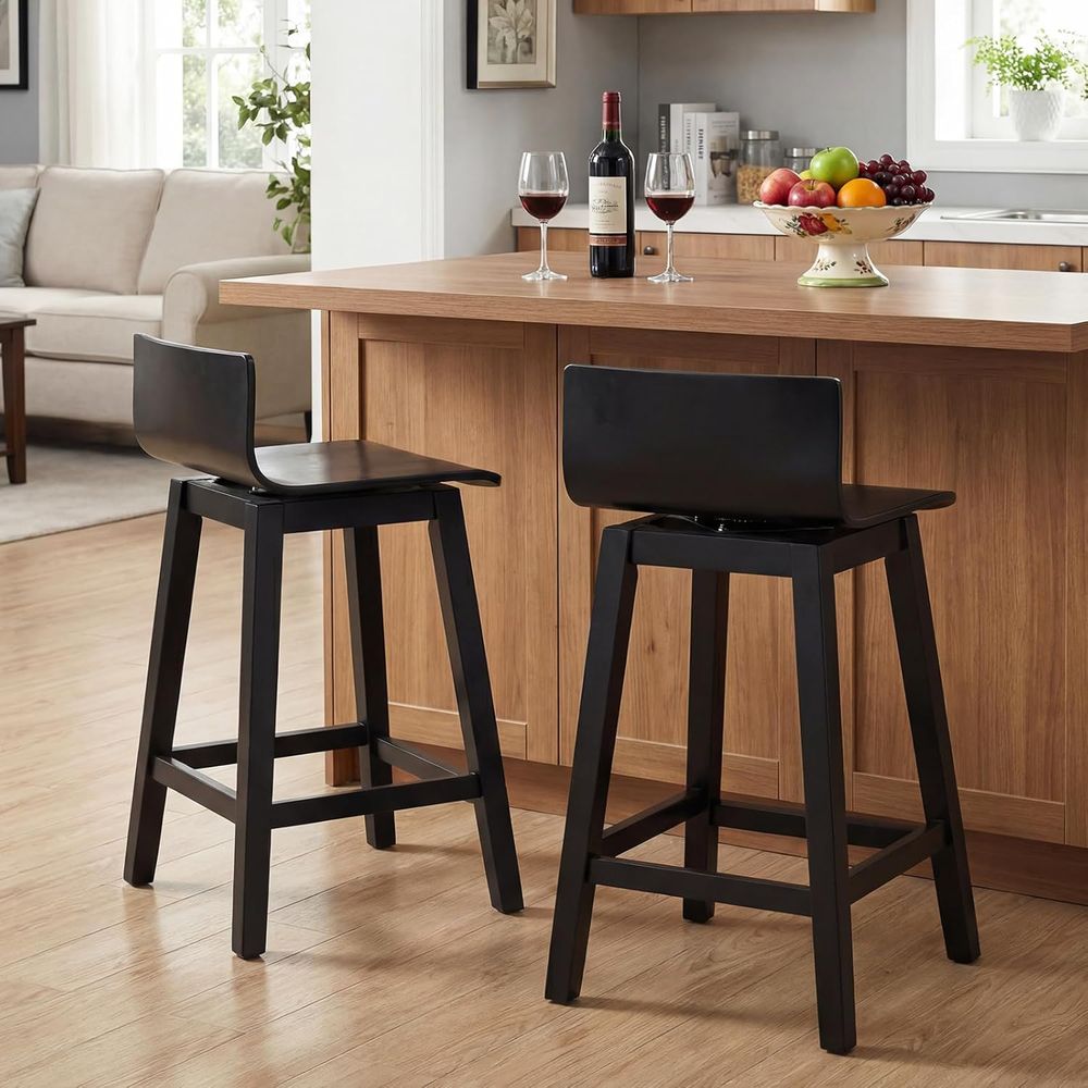 Swivel Solid Wood Bar Stools S – Home Bar And Counter Bewertung und Preis