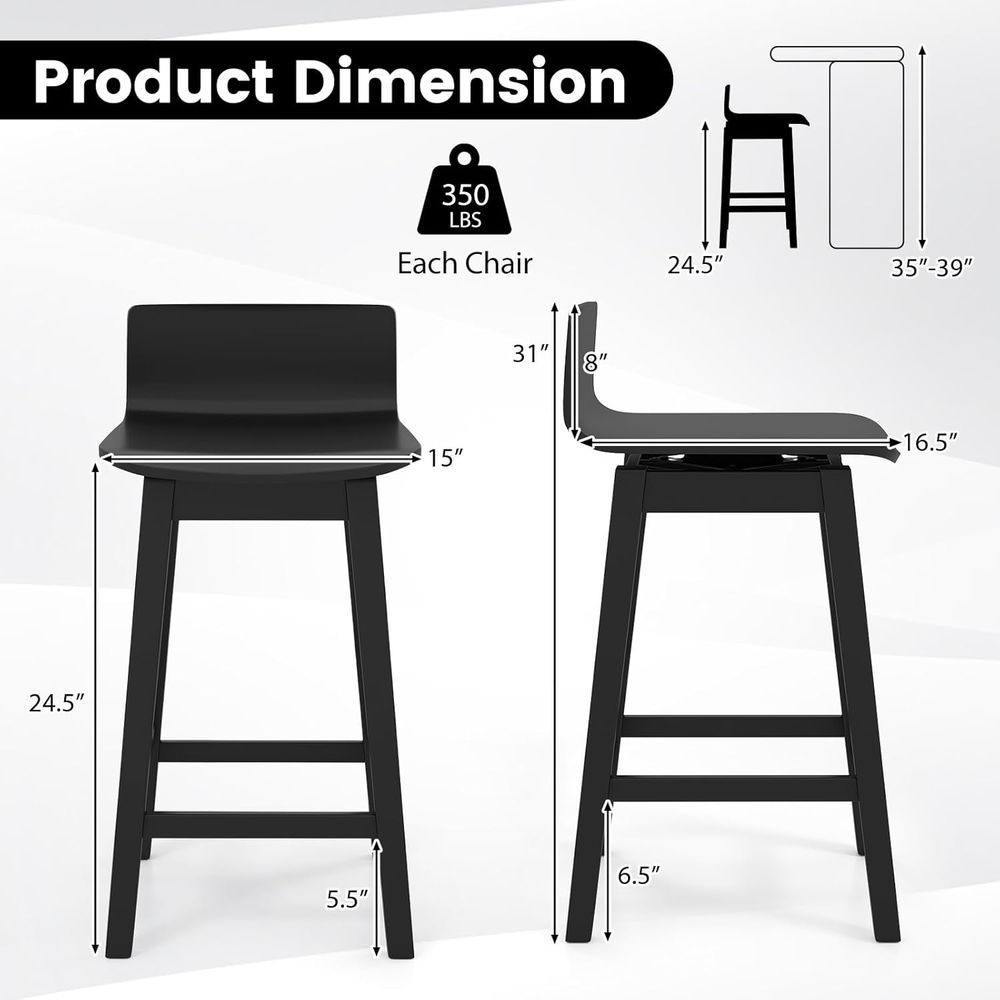 Swivel Solid Wood Bar Stools S – Home Bar And Counter Bewertung und Preis