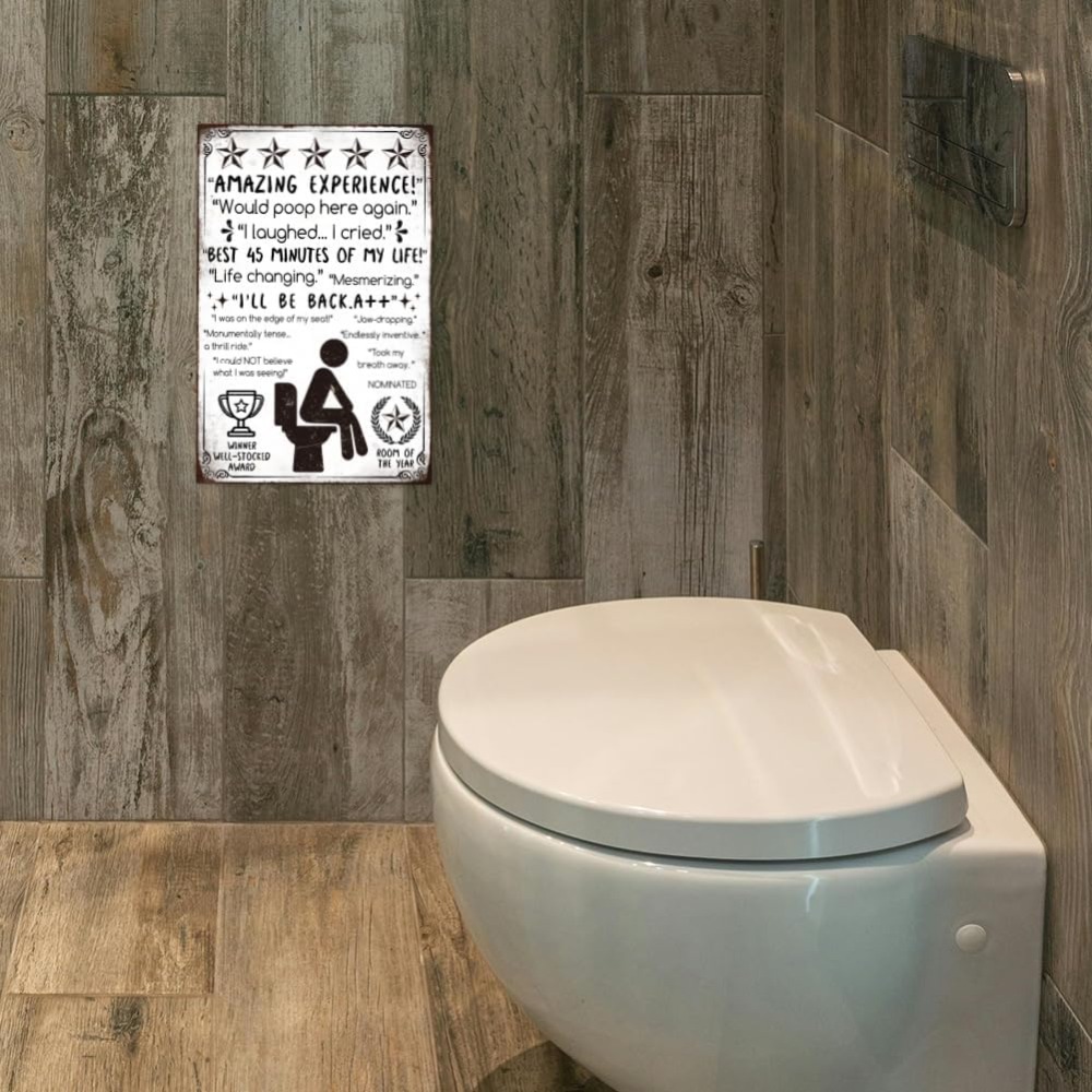 Funny Bathroom Metal Tin Sign  – Home Bar And Coffee Bewertung und Preis
