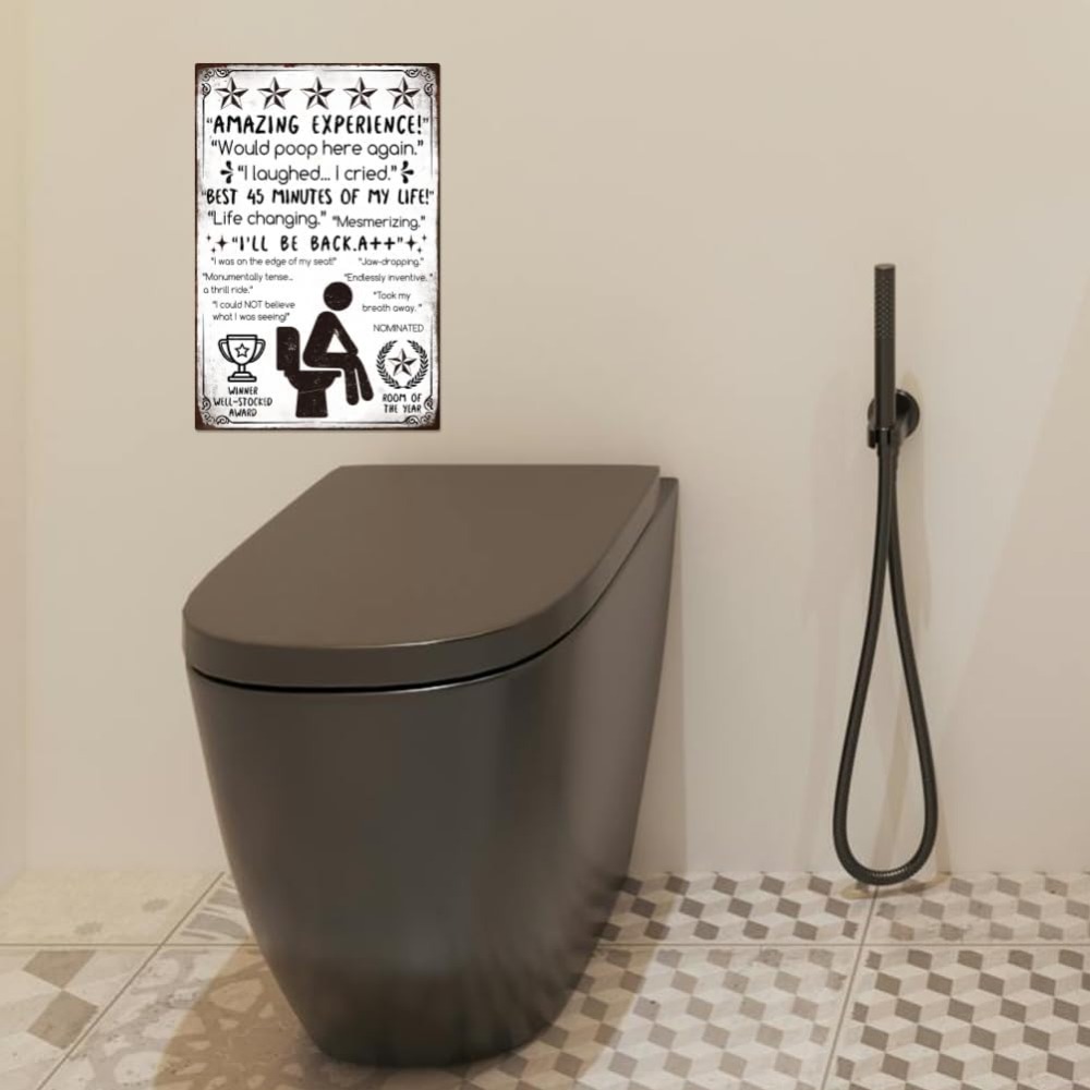 Funny Bathroom Metal Tin Sign  – Home Bar And Coffee Bewertung und Preis
